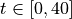 t\in[0,40]